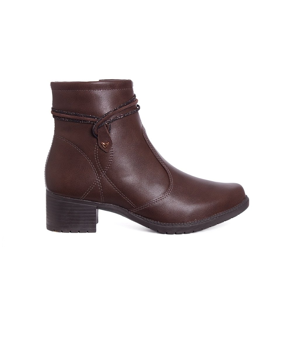 Bota Cano Curto Mississipi Salto Bloco Marrom