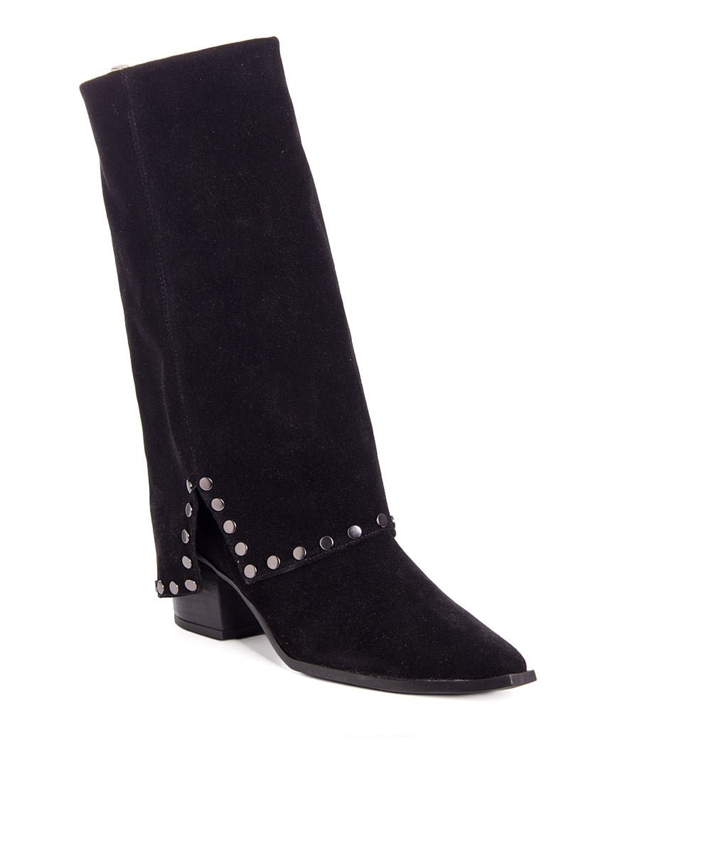 Bota Cano Longo Pixolé Salto Bloco Preto Preto 2