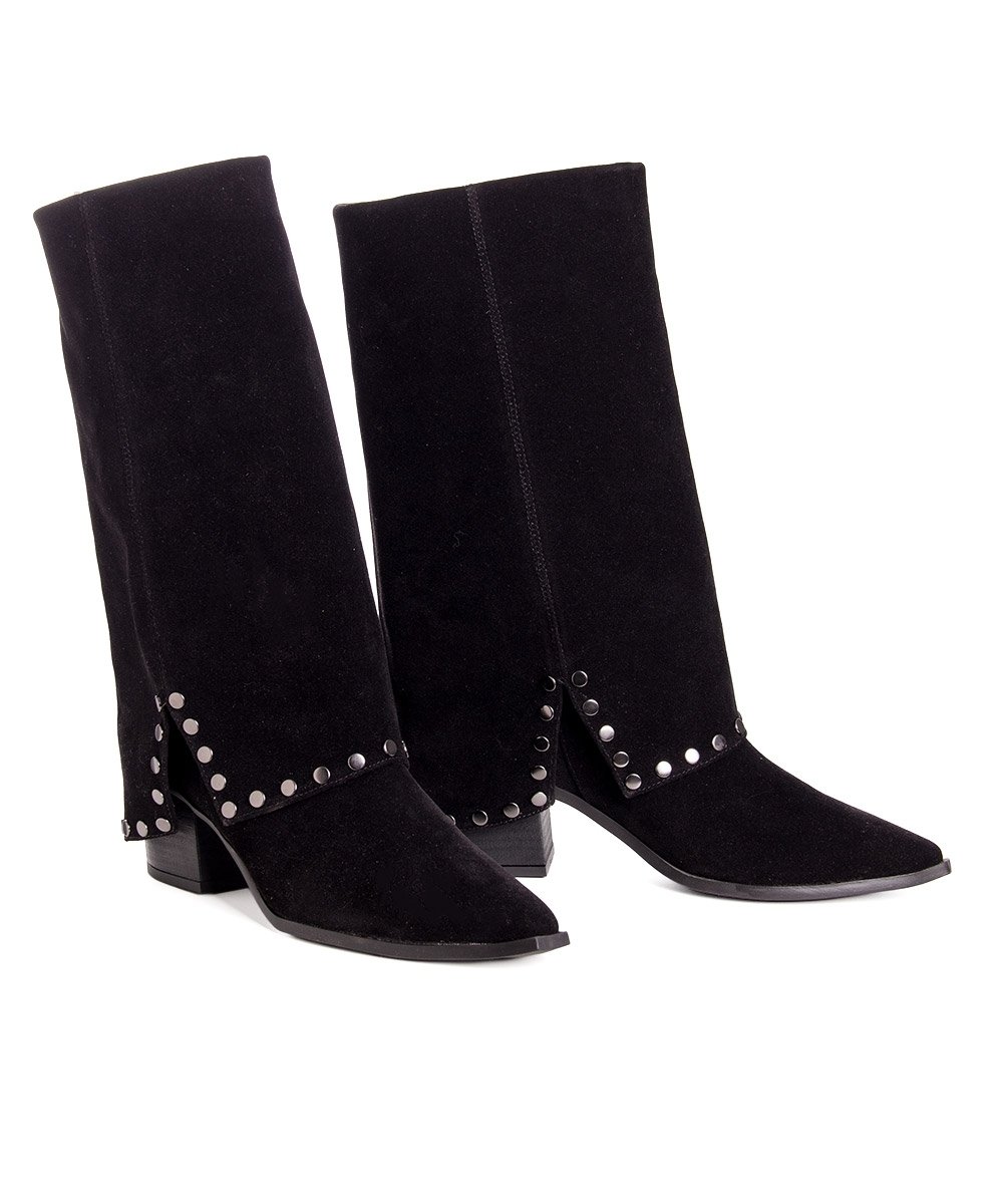 Bota Cano Longo Pixolé Salto Bloco Preto Preto 4