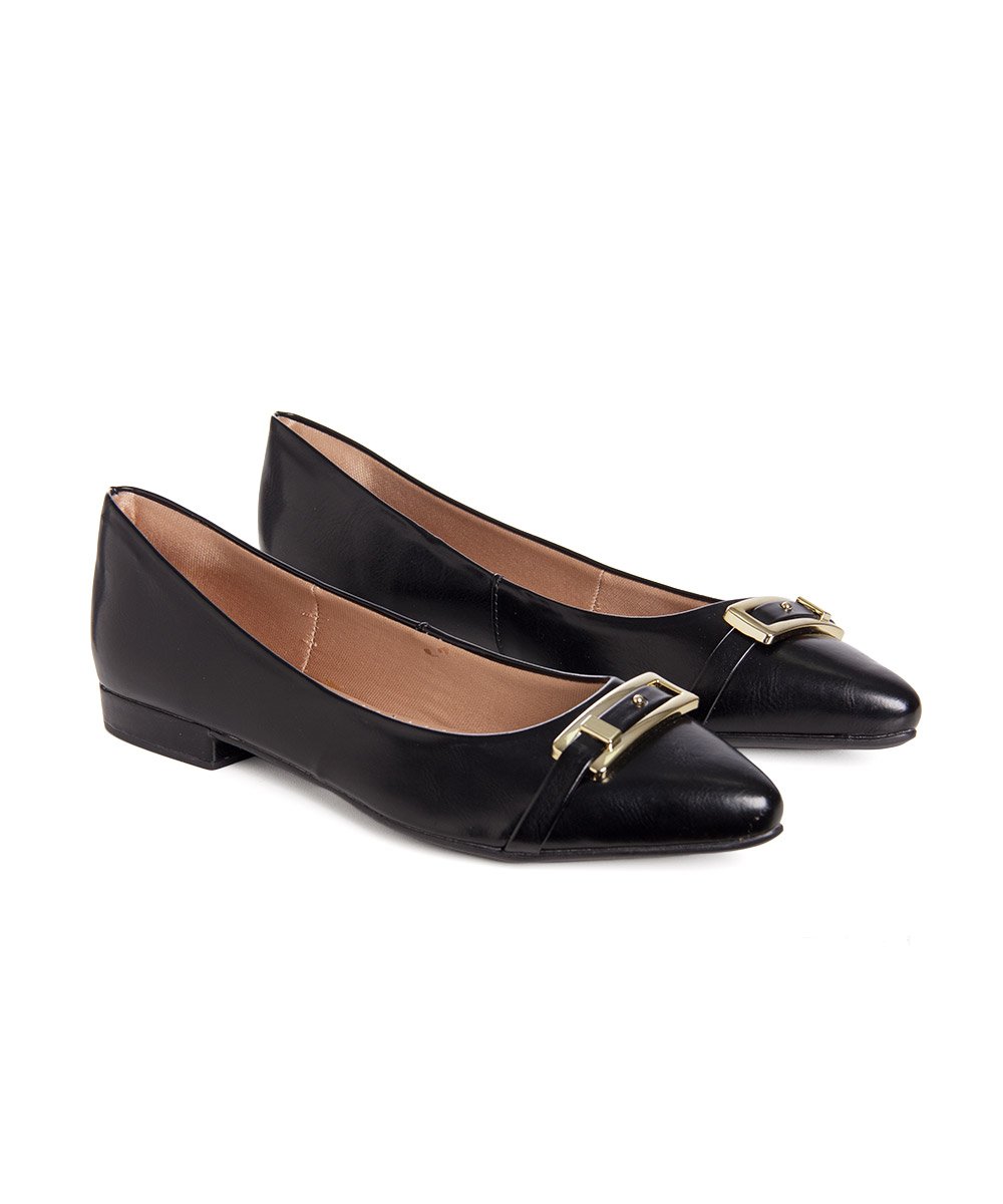 Sapatilha Bico Fino Pixolé Comfort Preto Preto 2