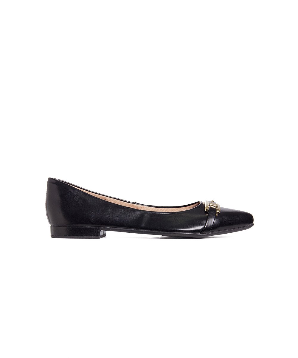 Sapatilha Bico Fino Pixolé Comfort Preto Preto 3
