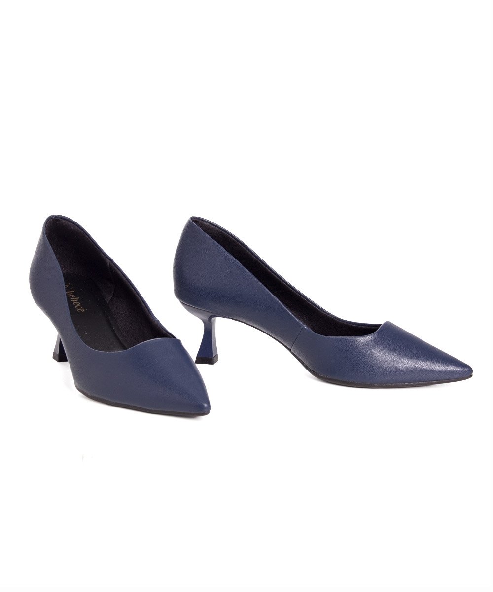 Sapato Scarpin Bebecê Salto Geométrico Marinho Azul Marinho 4