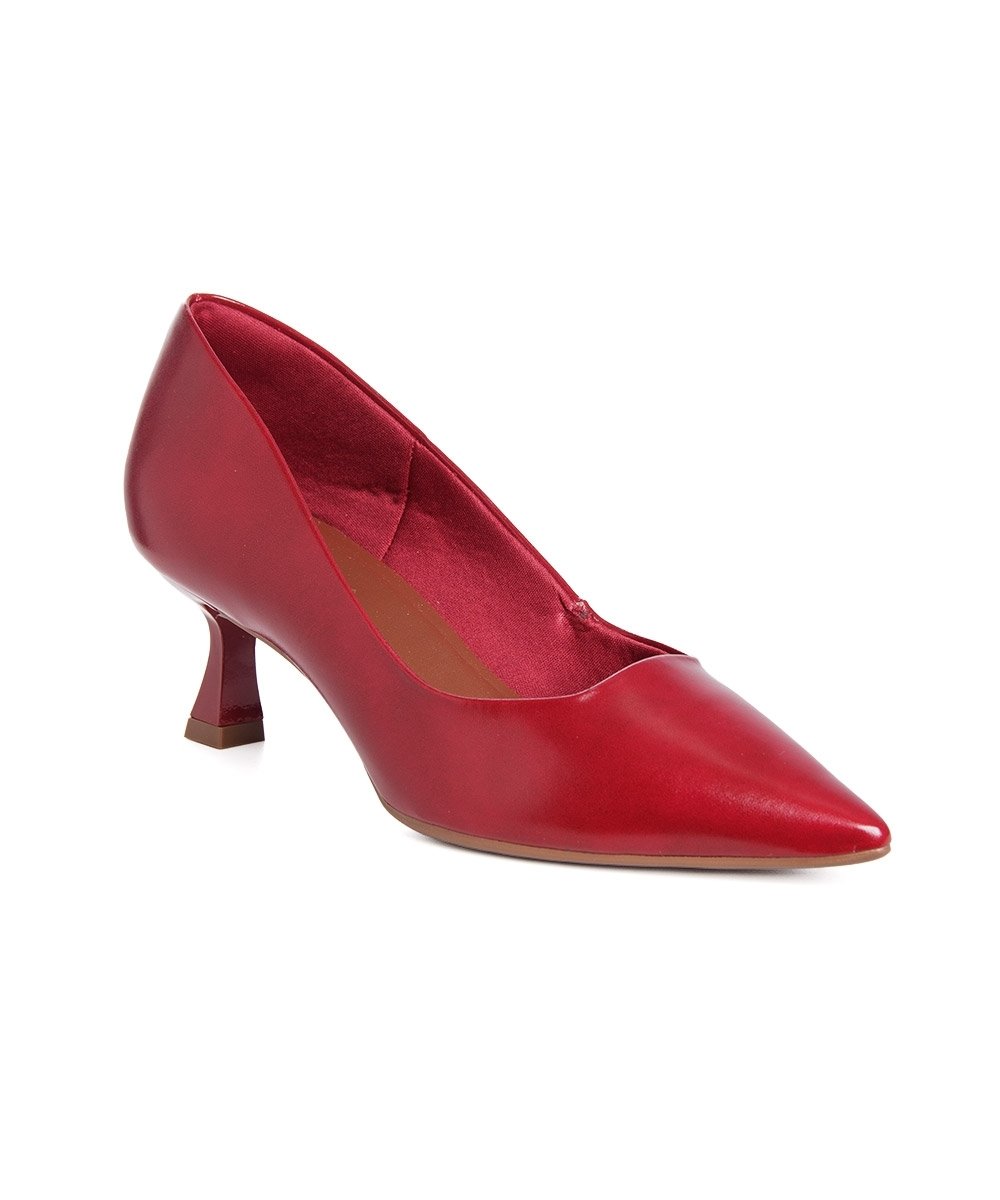 Sapato Scarpin Bebecê Salto Geométrico Vermelho Vermelho 2