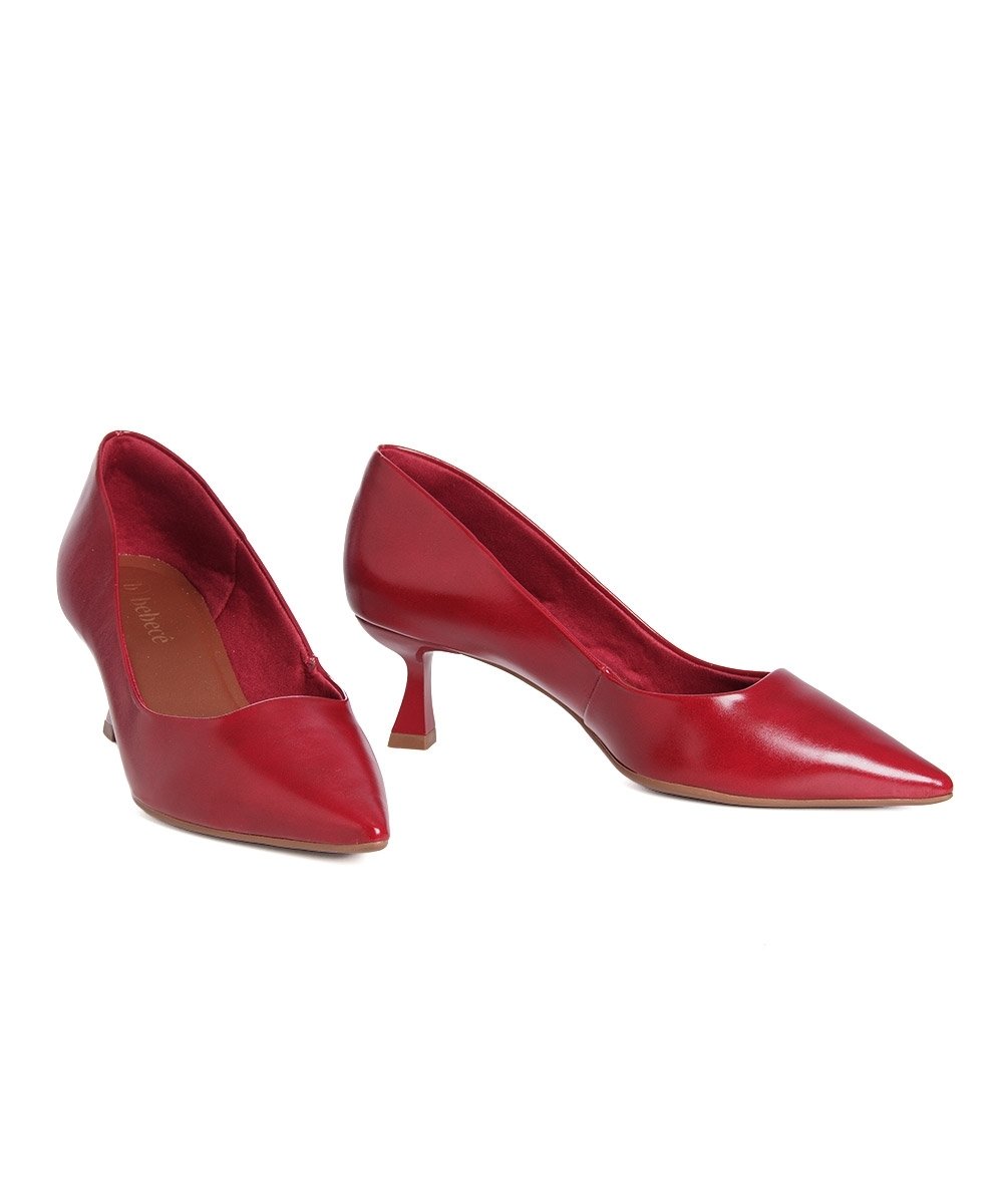 Sapato Scarpin Bebecê Salto Geométrico Vermelho Vermelho 4