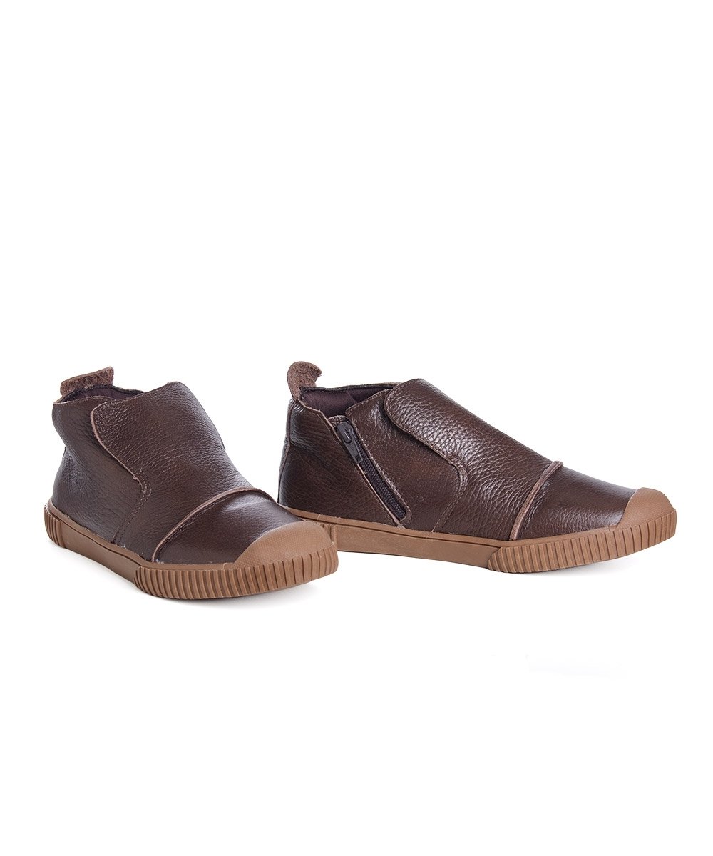 Tênis Feminino Pixolé Abotinado Couro Castanho Marrom 3