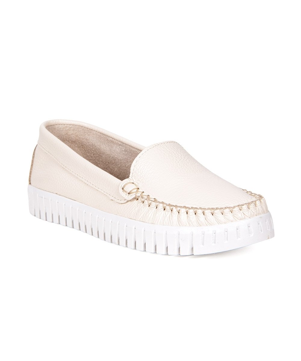Mocassim Feminino Pixolé Couro Marfim Marfim 2