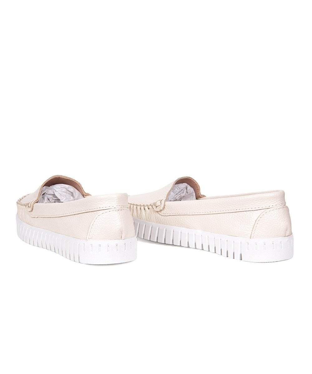Mocassim Feminino Pixolé Couro Marfim Marfim 4
