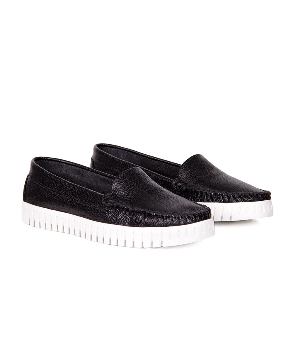 Mocassim Feminino Pixolé Couro Preto Preto 3