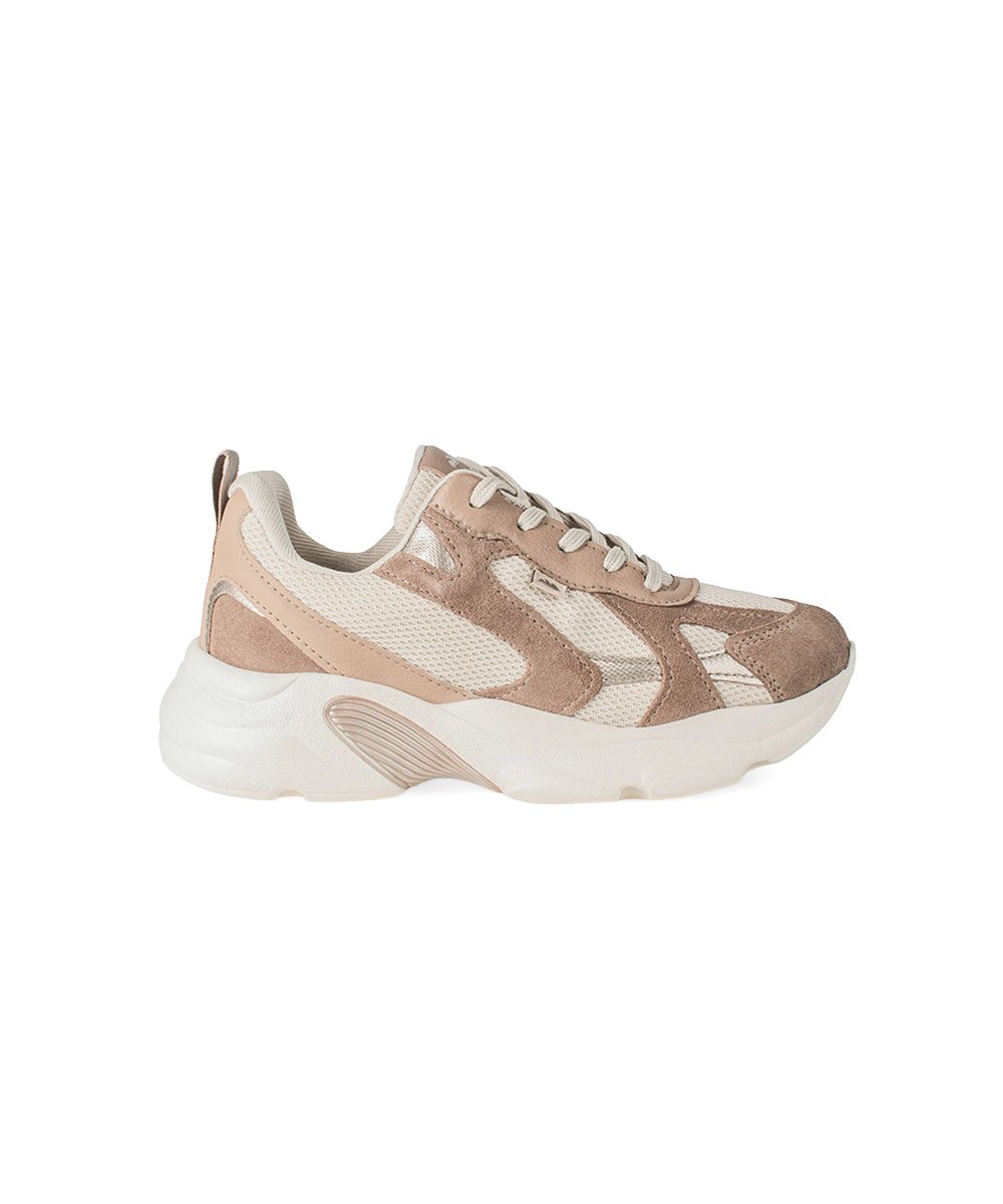Tênis Feminino Dakota Dad Sneaker Couro Bege