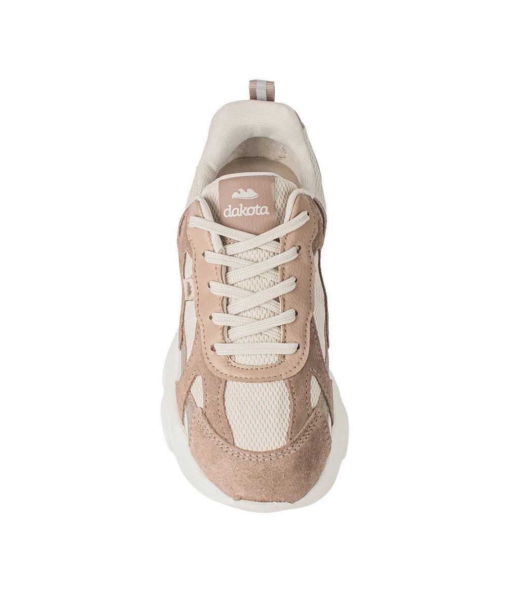 Tênis Feminino Dakota Dad Sneaker Couro Bege Bege/Marrom 2