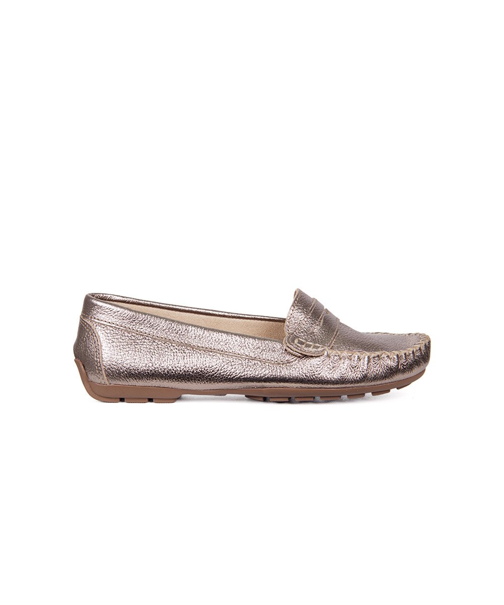 Mocassim Pixolé Feminino Couro Prata Velho Prata Velho 2
