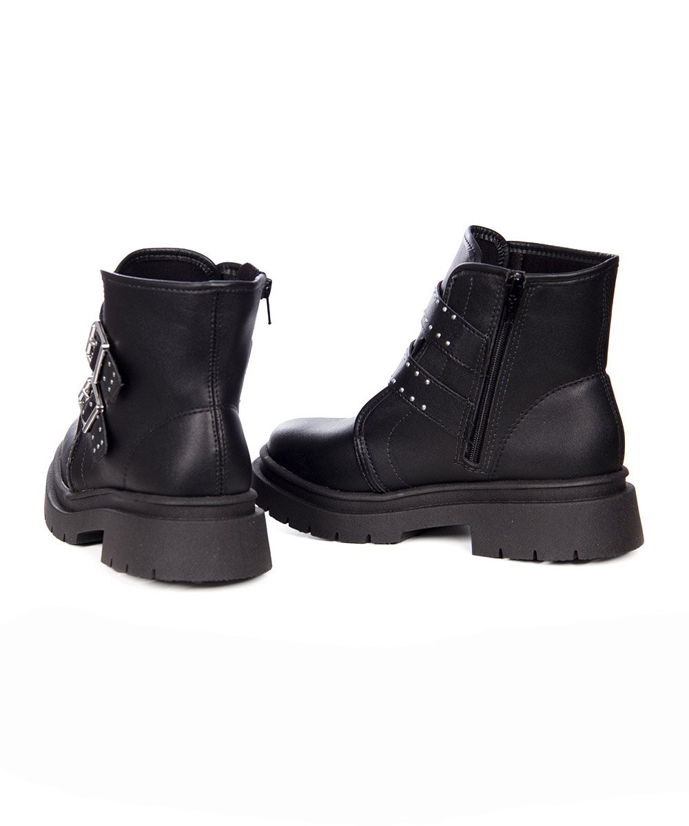 Coturno Infantil Molekinha Fivelas Preto Preto 4