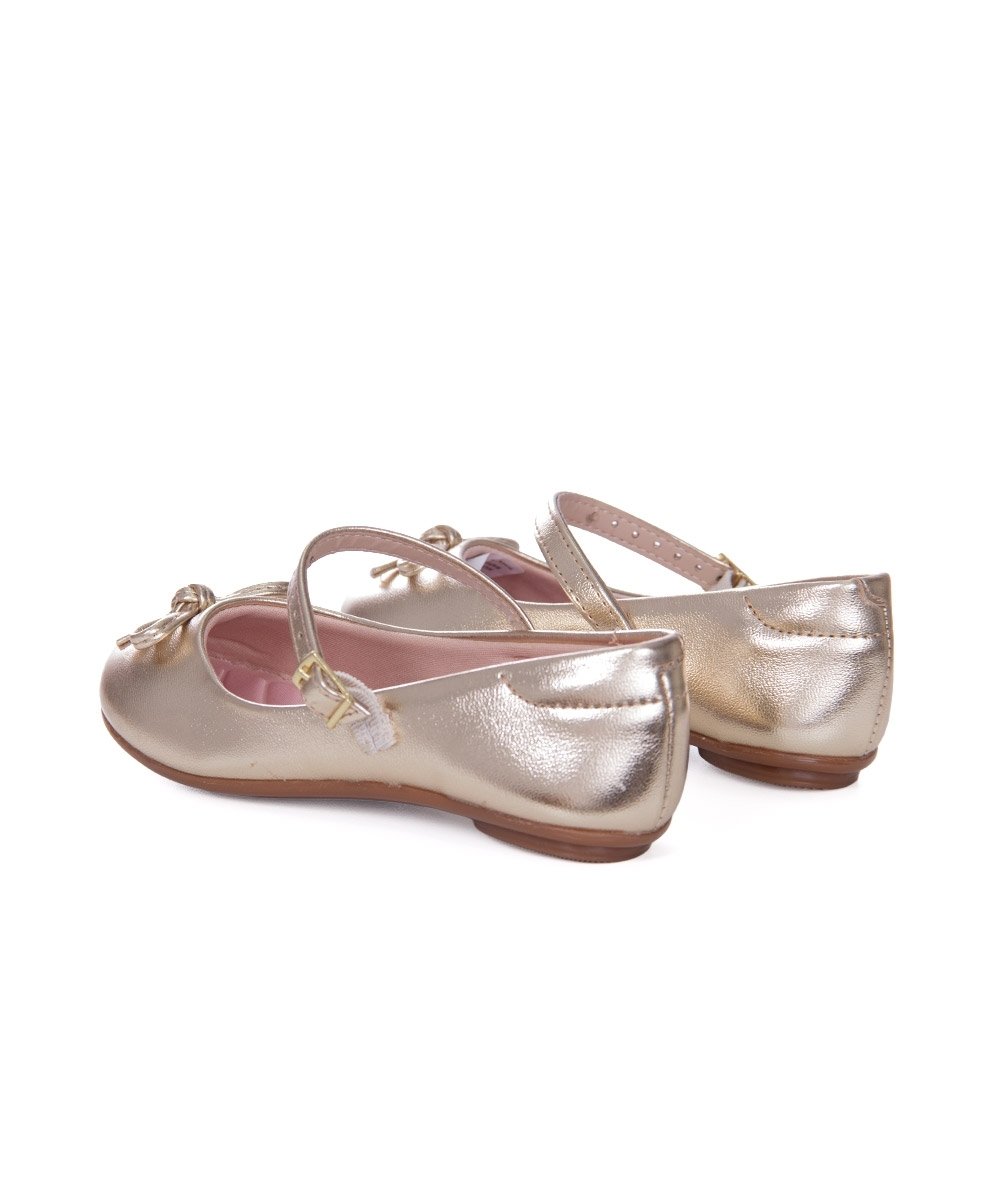 Sapatilha Infantil Molekinha Laço Dourado Dourado 4