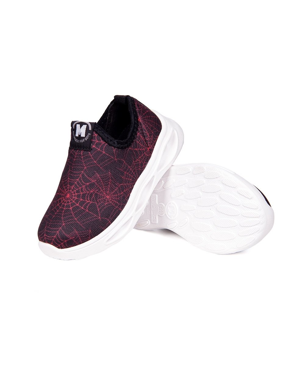 Tênis Infantil Molekinho Spider com Luz Preto Preto/Vermelho 5