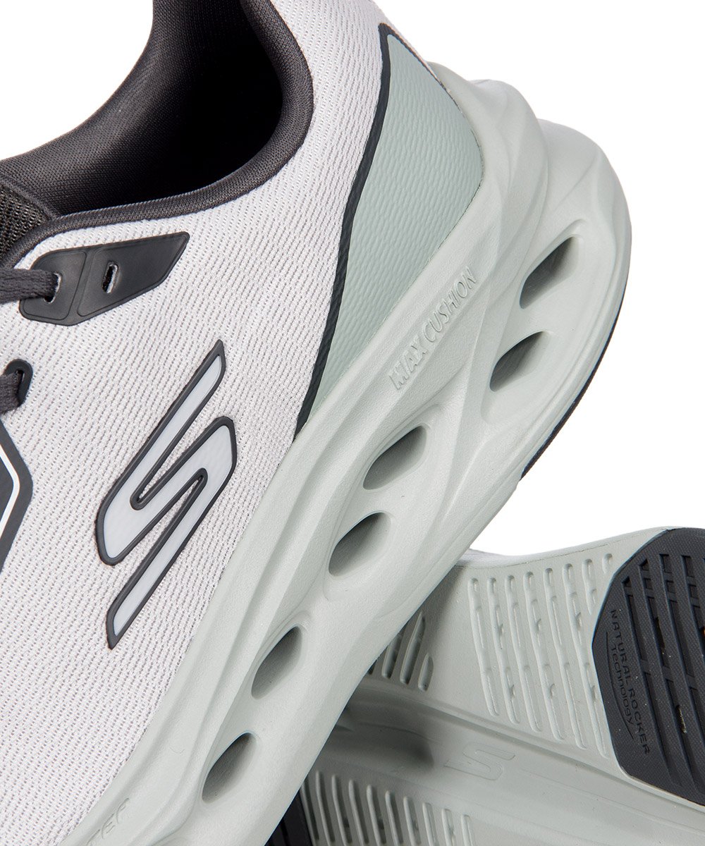 Tênis Masculino Skechers Max Cushion Cinza Branco/Verde 4