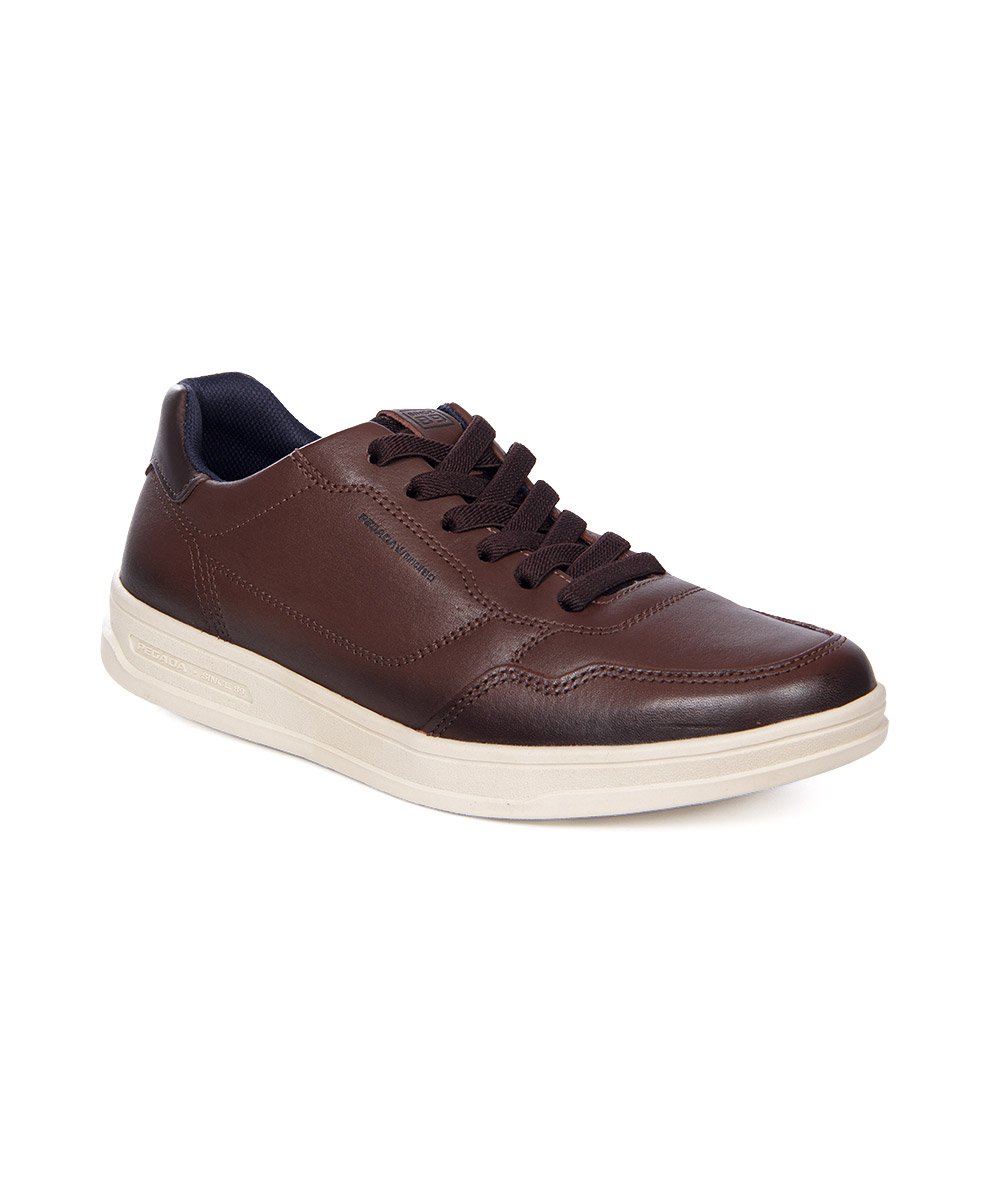 Tênis Masculino Pegada Casual Couro Marrom