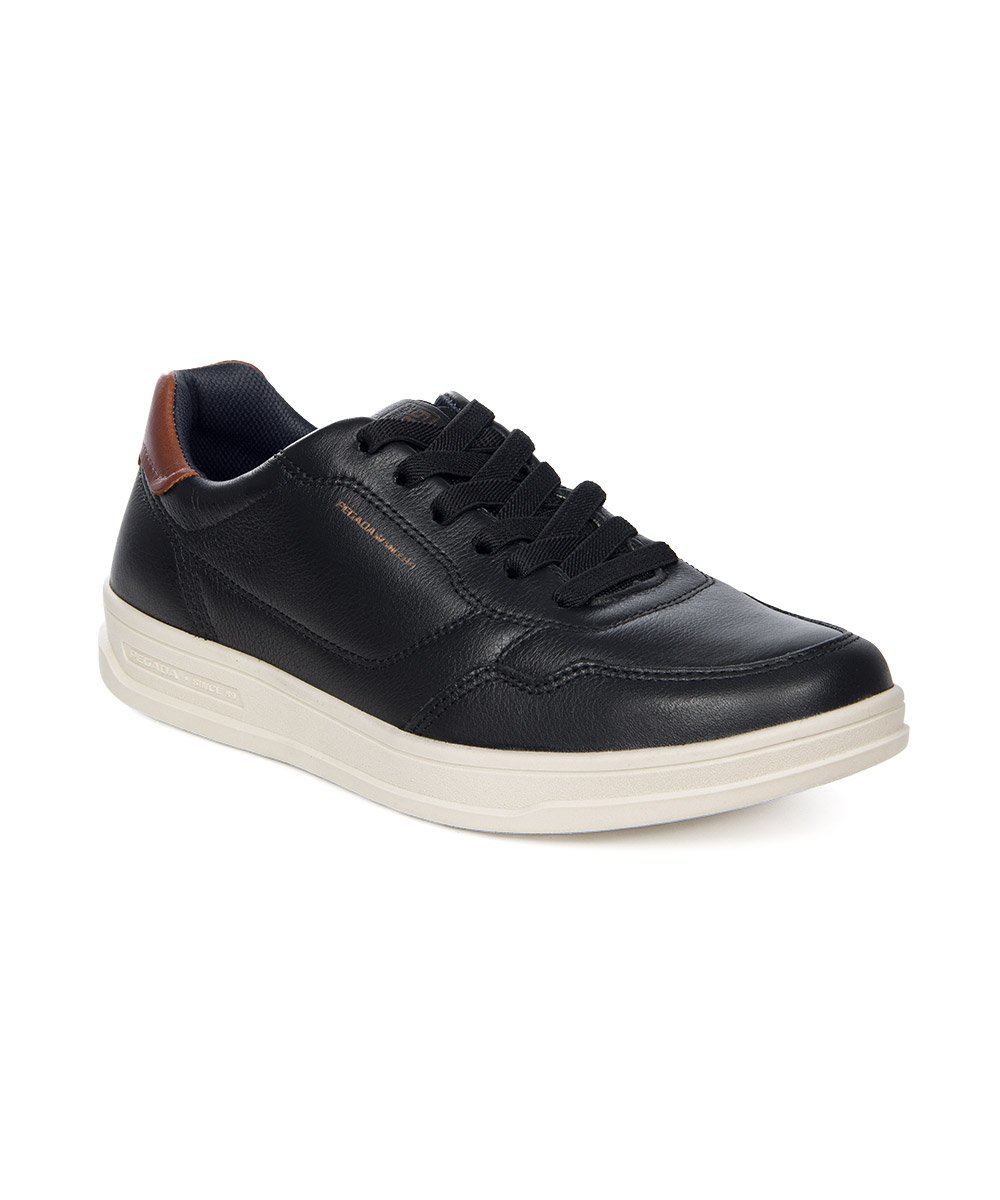 Tênis Masculino Pegada Casual Couro Preto Preto 2