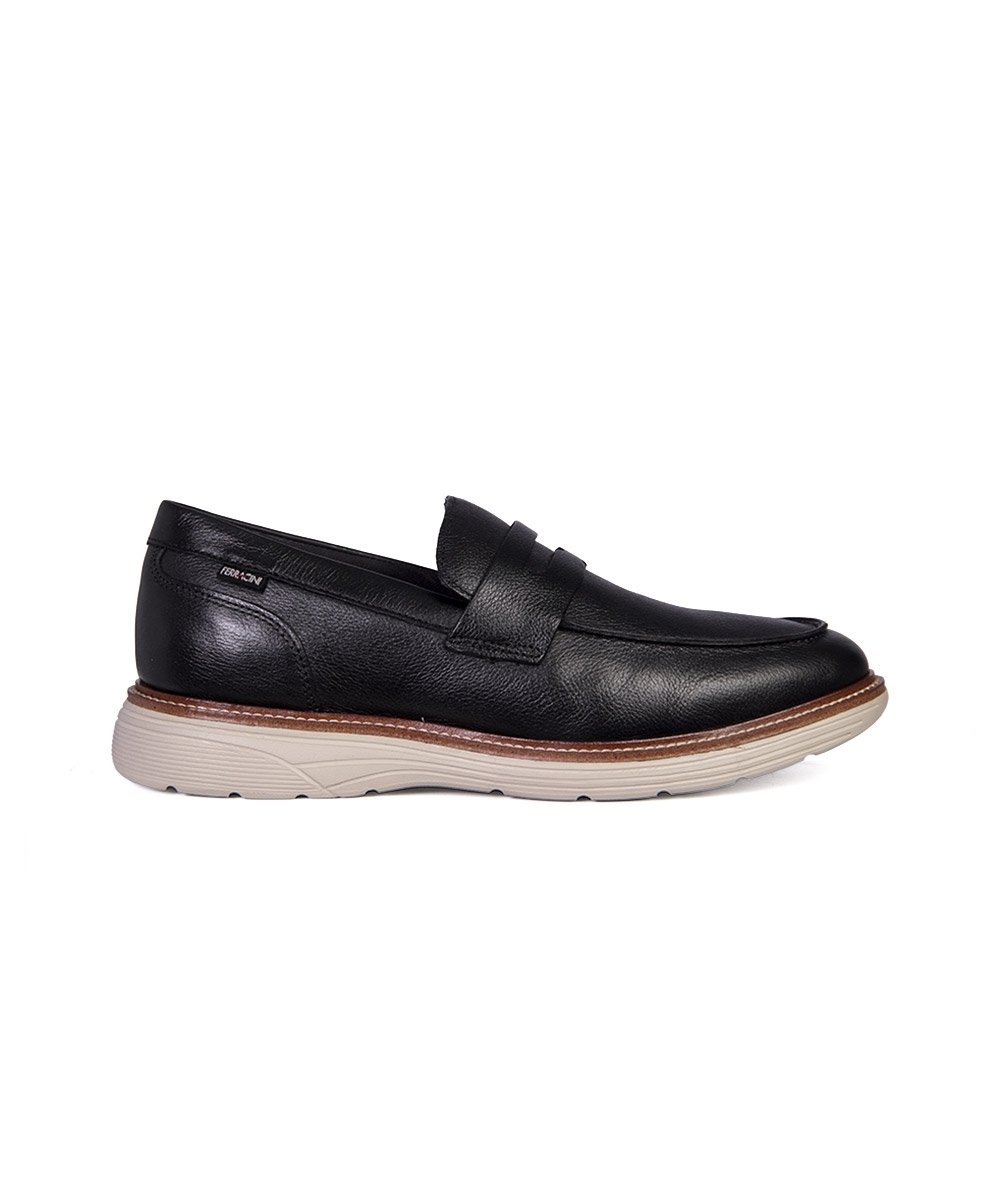 Sapato Masculino Ferracini Slip On Couro Preto Preto 1