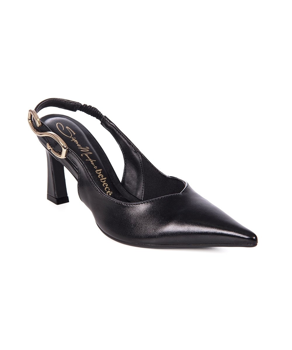 Sapato Scarpin Bebecê Salto Fino Preto Preto 2