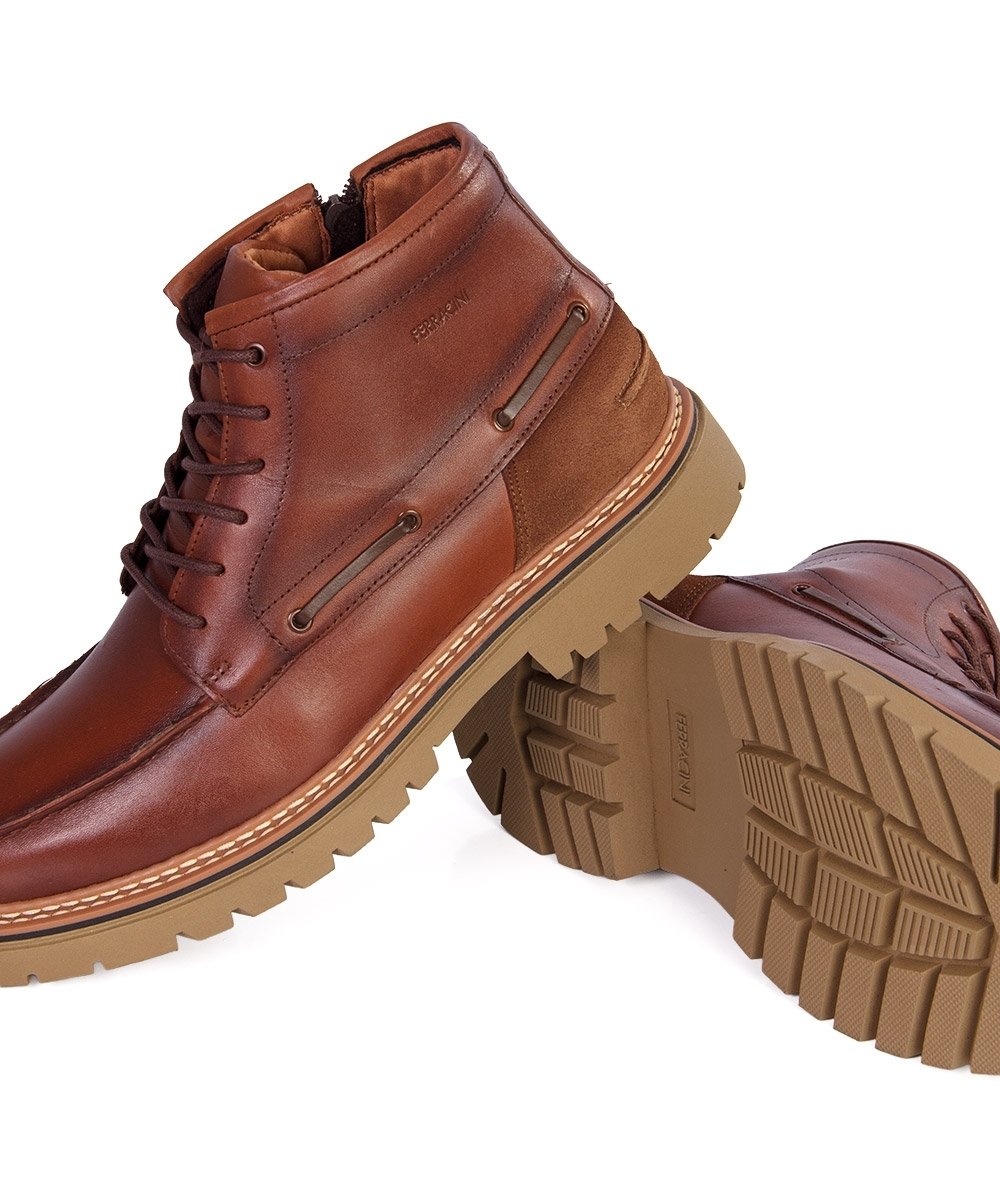 Bota Masculina Ferracini Couro Marrom Marrom 6