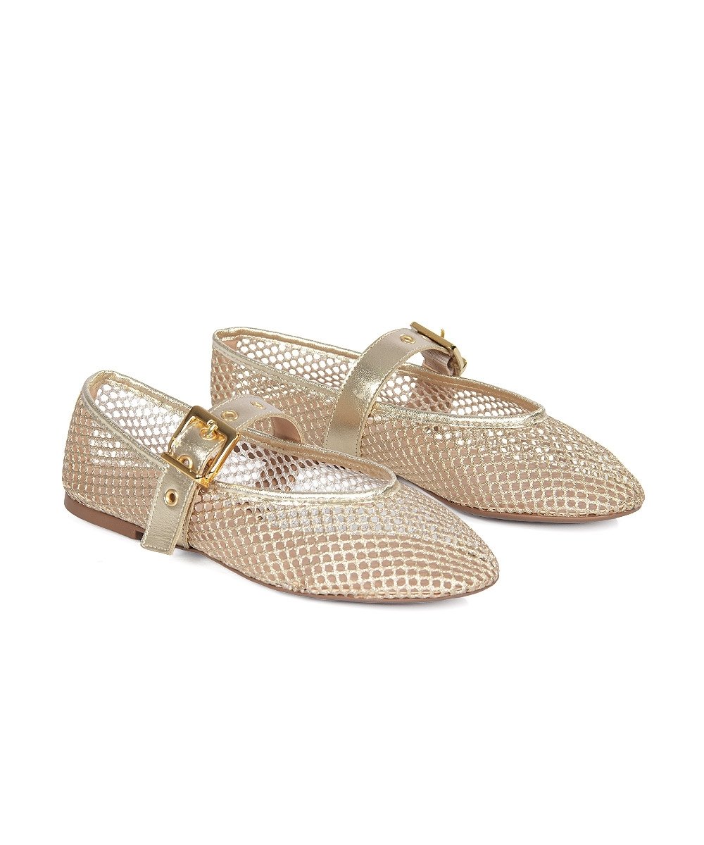 Sapatilha Mary Jane Giulia Domna Tela Lotus Ouro Ouro 3