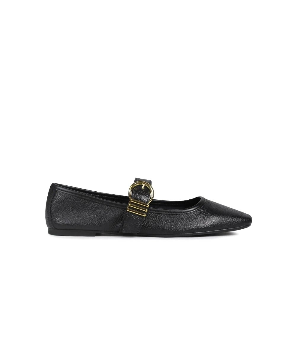 Sapatilha Giulia Domna Mary Jane Couro Preto