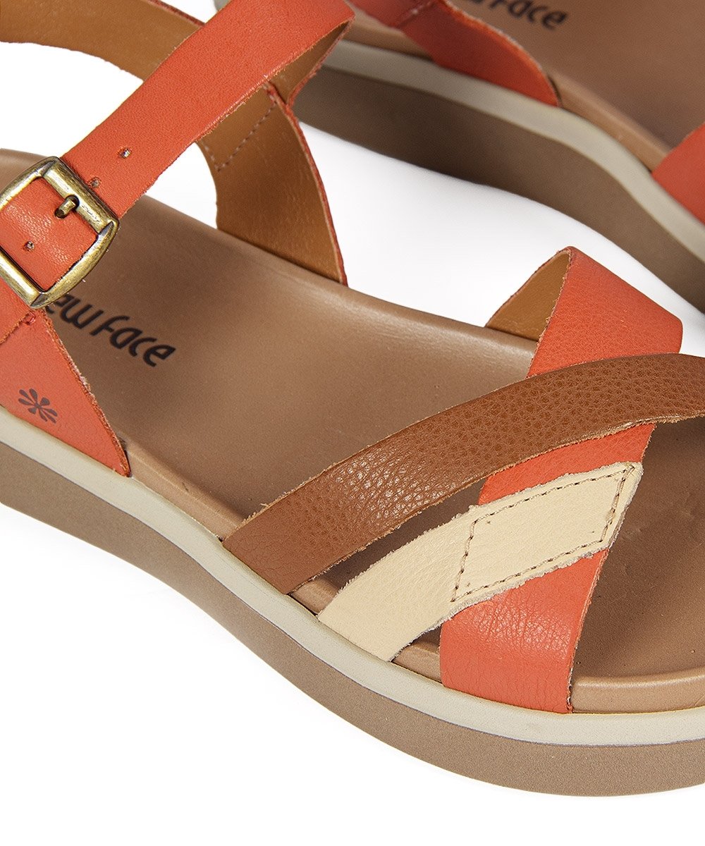 Sandália Flatform New Face Couro Multicolor Multicores 4