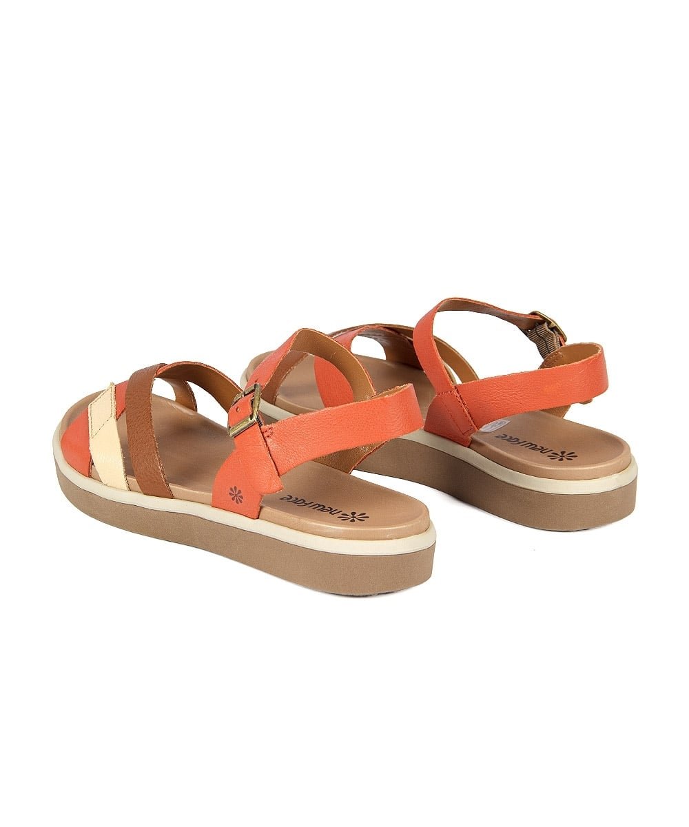 Sandália Flatform New Face Couro Multicolor Multicores 5