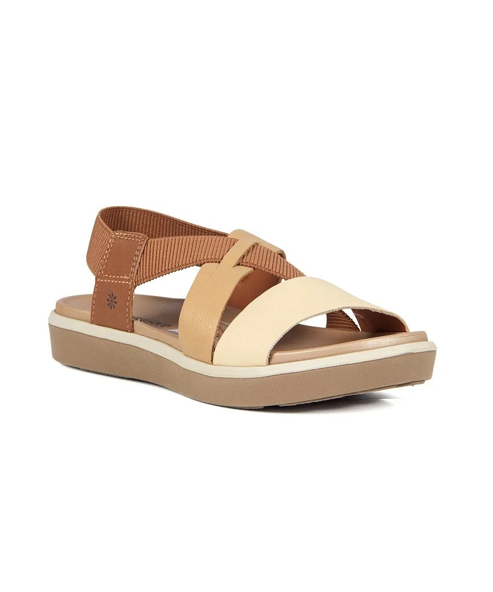 Sandália Flatform New Face Couro Creme Creme 3