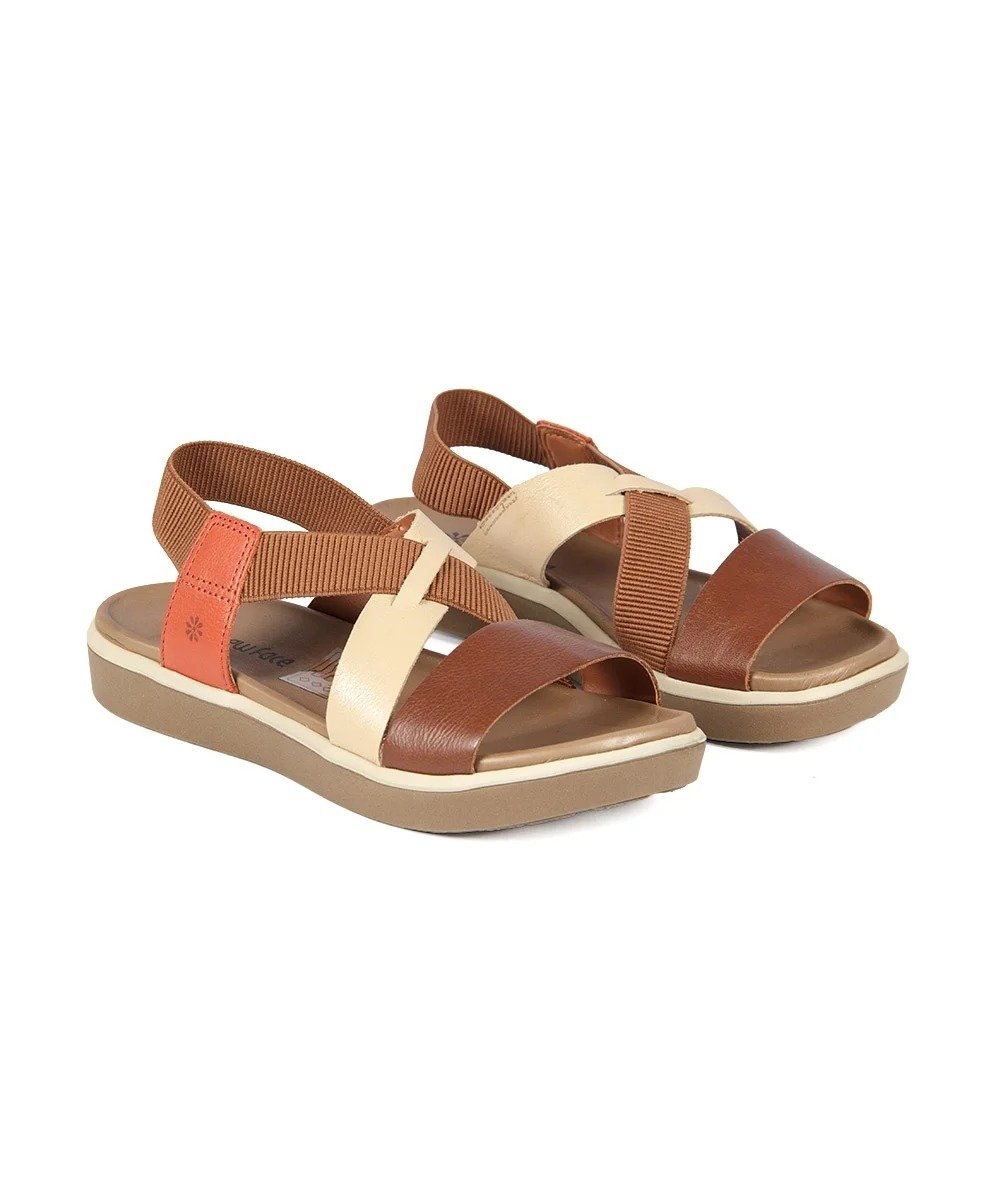 Sandália Flatform New Face Couro Whisky Whisky 2