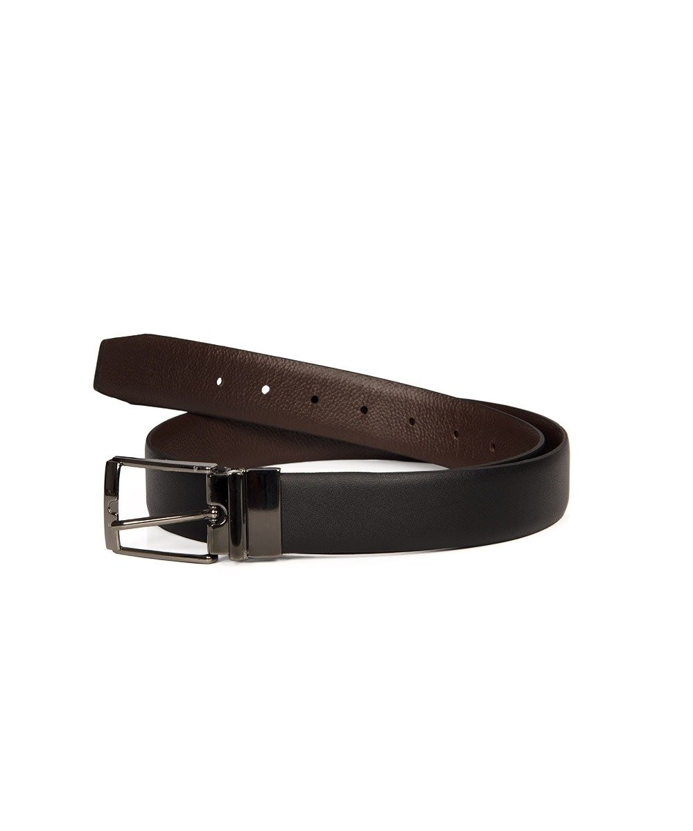 Cinto Dupla Face Fasolo Masculino Couro Preto/Marrom Marrom 3