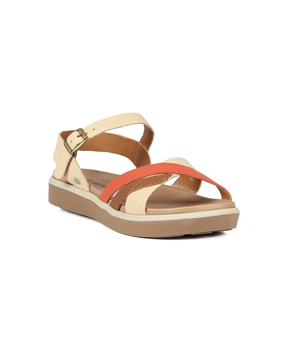 Sandália Flatform New Face Couro Creme Creme 2