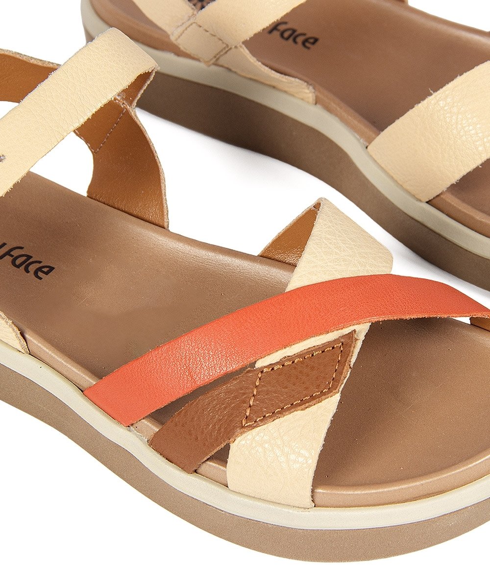 Sandália Flatform New Face Couro Creme Creme 4