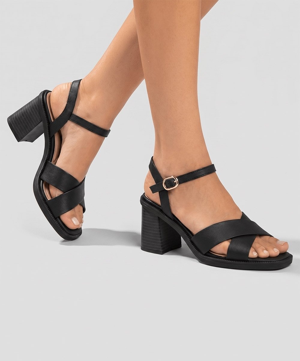 Sandália Piccadilly Queila Salto Alto Preto Preto 2