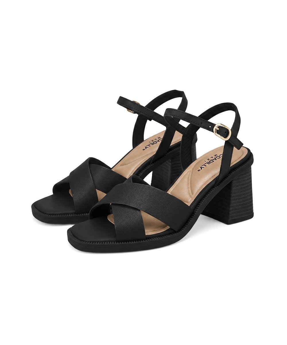 Sandália Piccadilly Queila Salto Alto Preto Preto 4