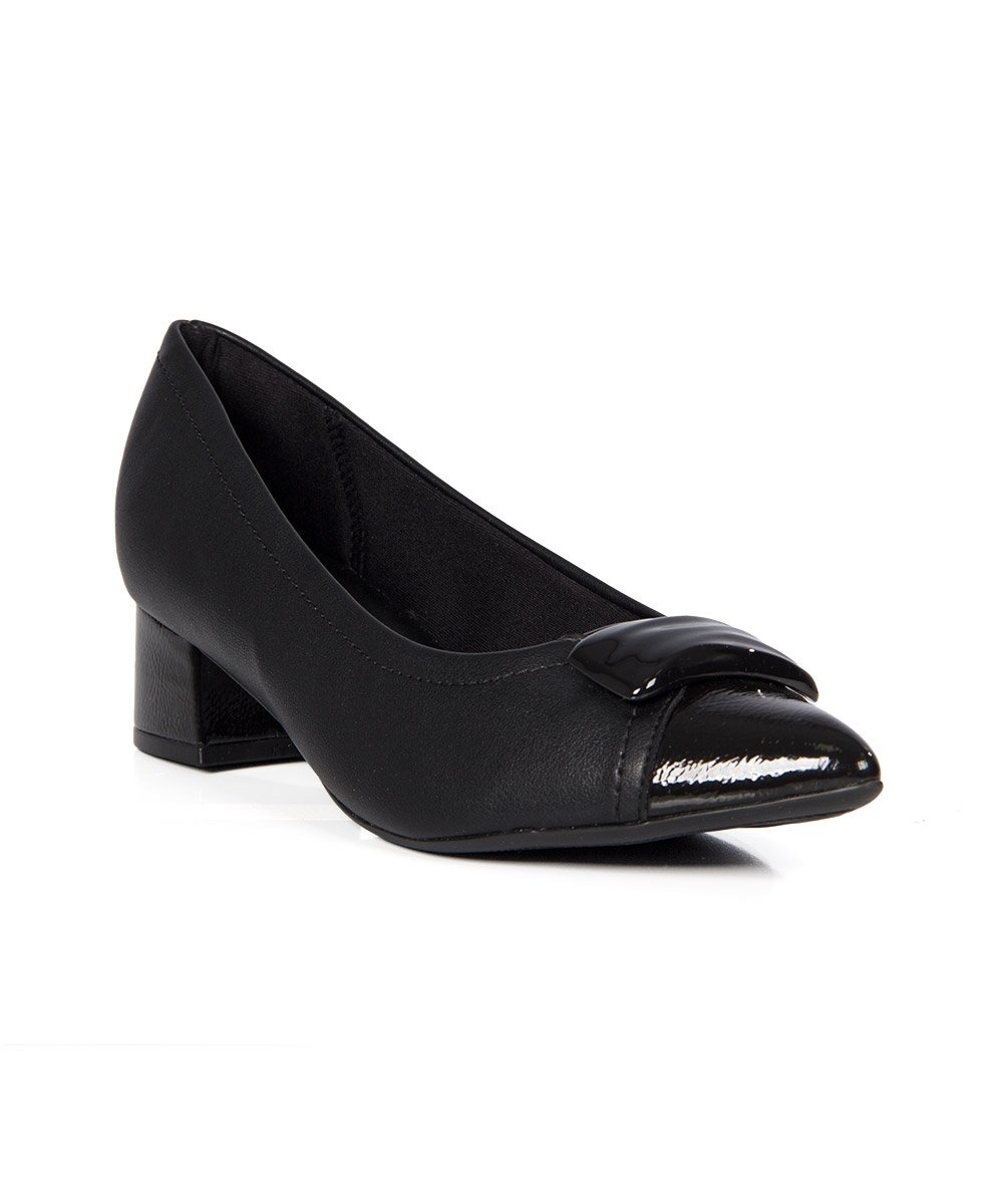 Sapato Scarpin Piccadilly Salto Médio Preto Preto 2