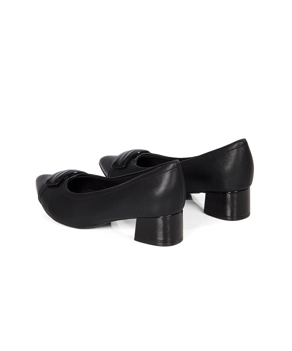 Sapato Scarpin Piccadilly Salto Médio Preto Preto 4