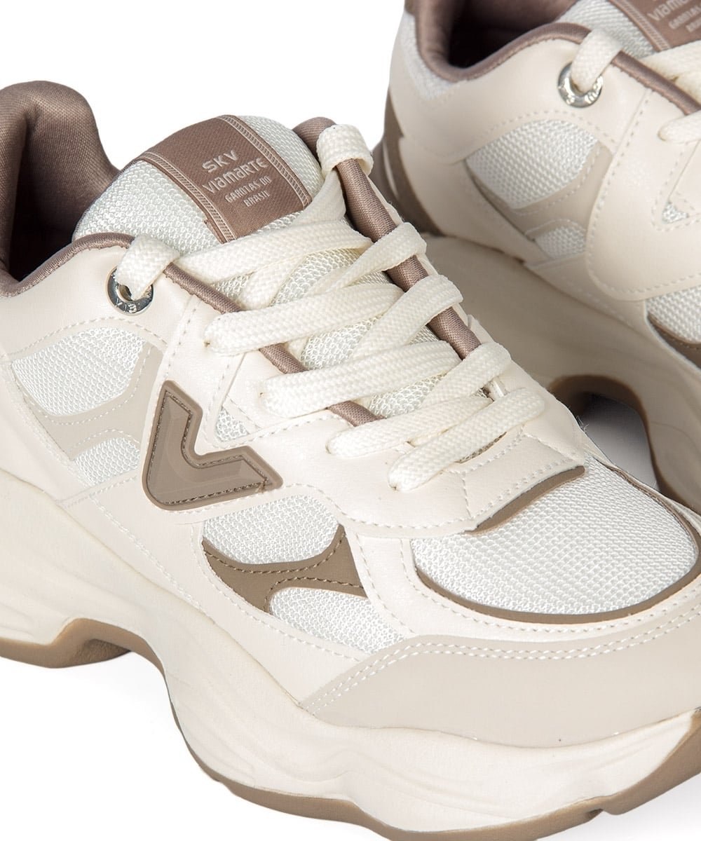 Tênis Feminino Via Marte Casual Chunky Bege Bege 4