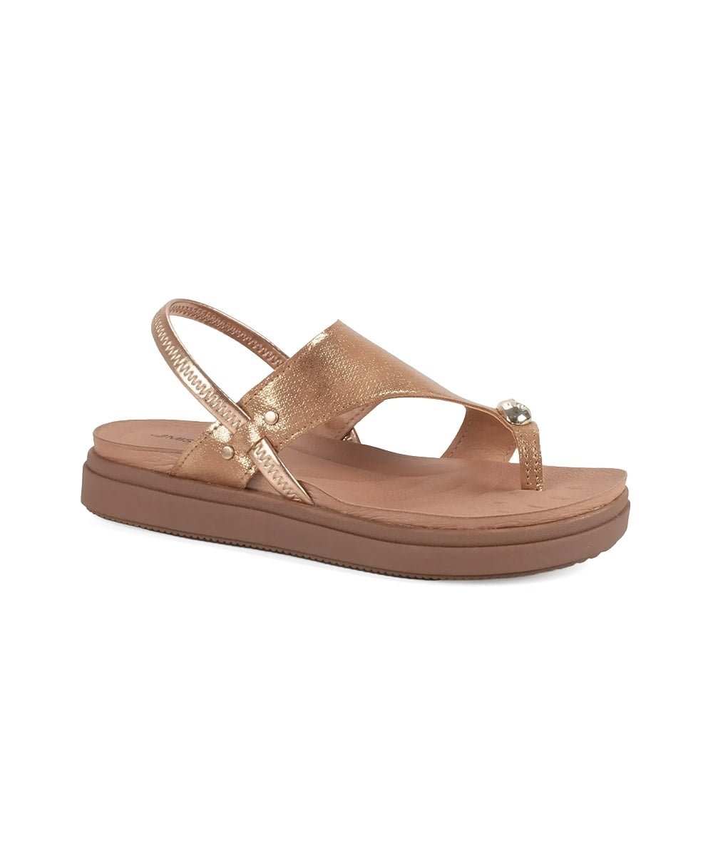 Sandália Flatform Mississipi Metalizada Marrom