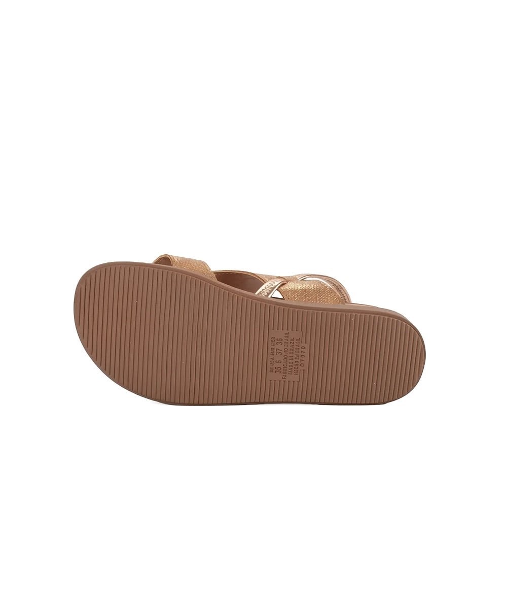 Sandália Flatform Mississipi Metalizada Marrom Marrom 6