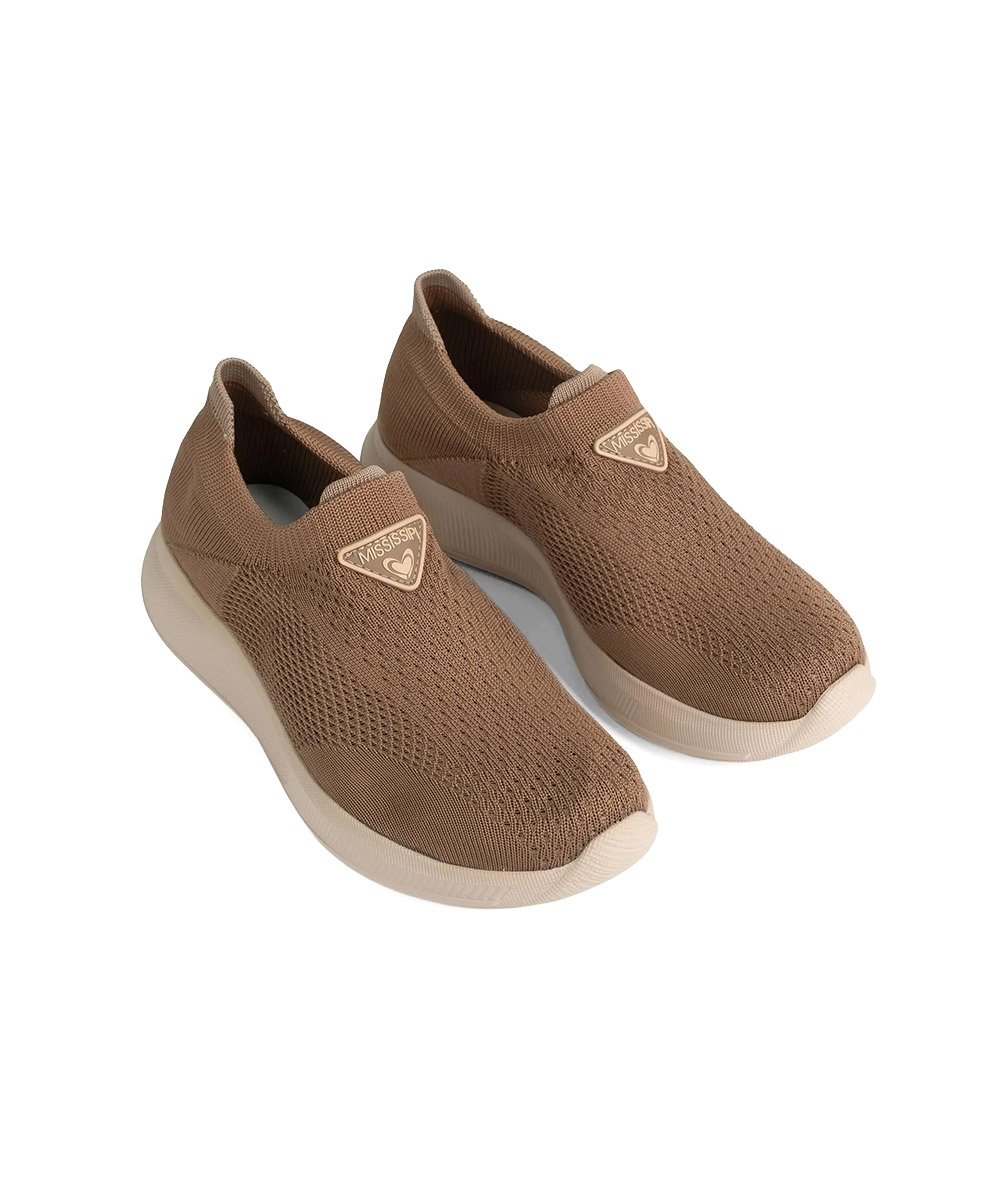 Tênis Feminino Mississipi Knit Slip On Marrom