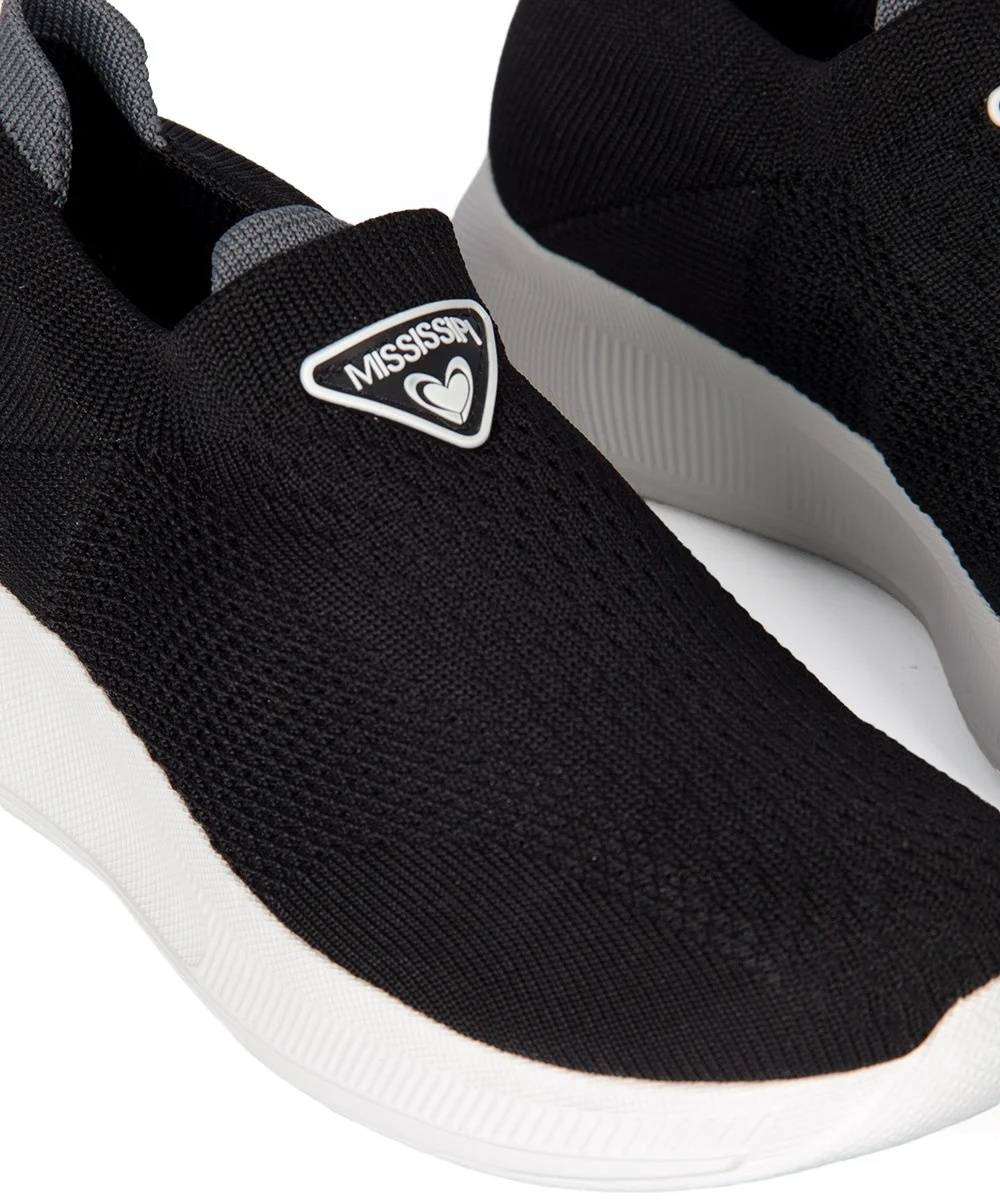 Tênis Feminino Mississipi Knit Slip On Preto Preto 4