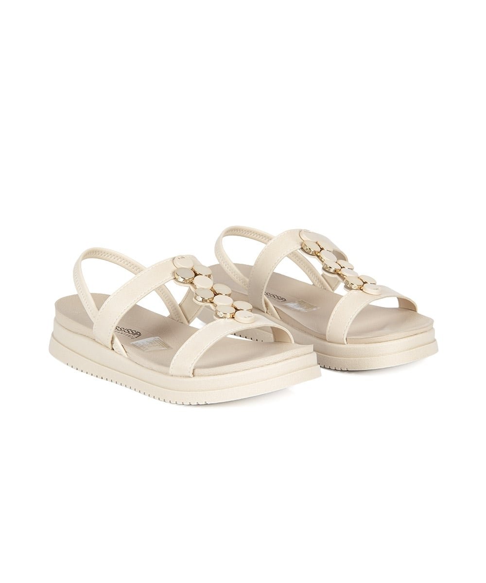 Sandália Mississipi Flatform J1932 Creme Creme 4