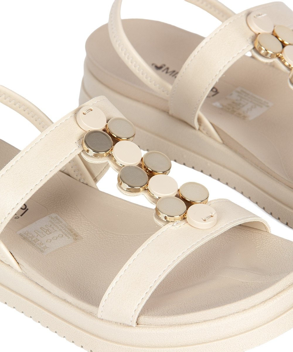 Sandália Mississipi Flatform J1932 Creme Creme 2