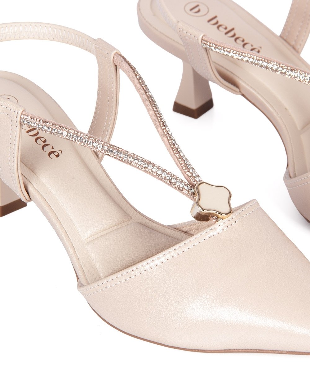 Sapato Scarpin Bebecê Slingback Bege Bege 4