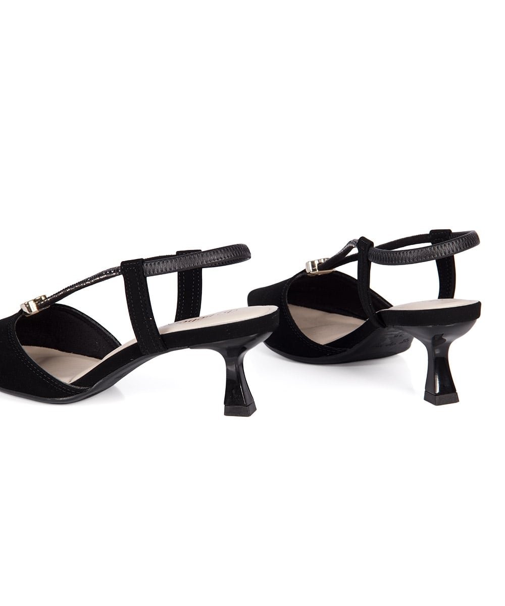 Sapato Scarpin Bebecê Slingback Preto Preto 5