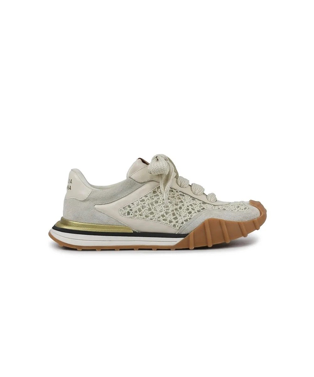 Tênis Feminino Giulia Domna Crochê Natural