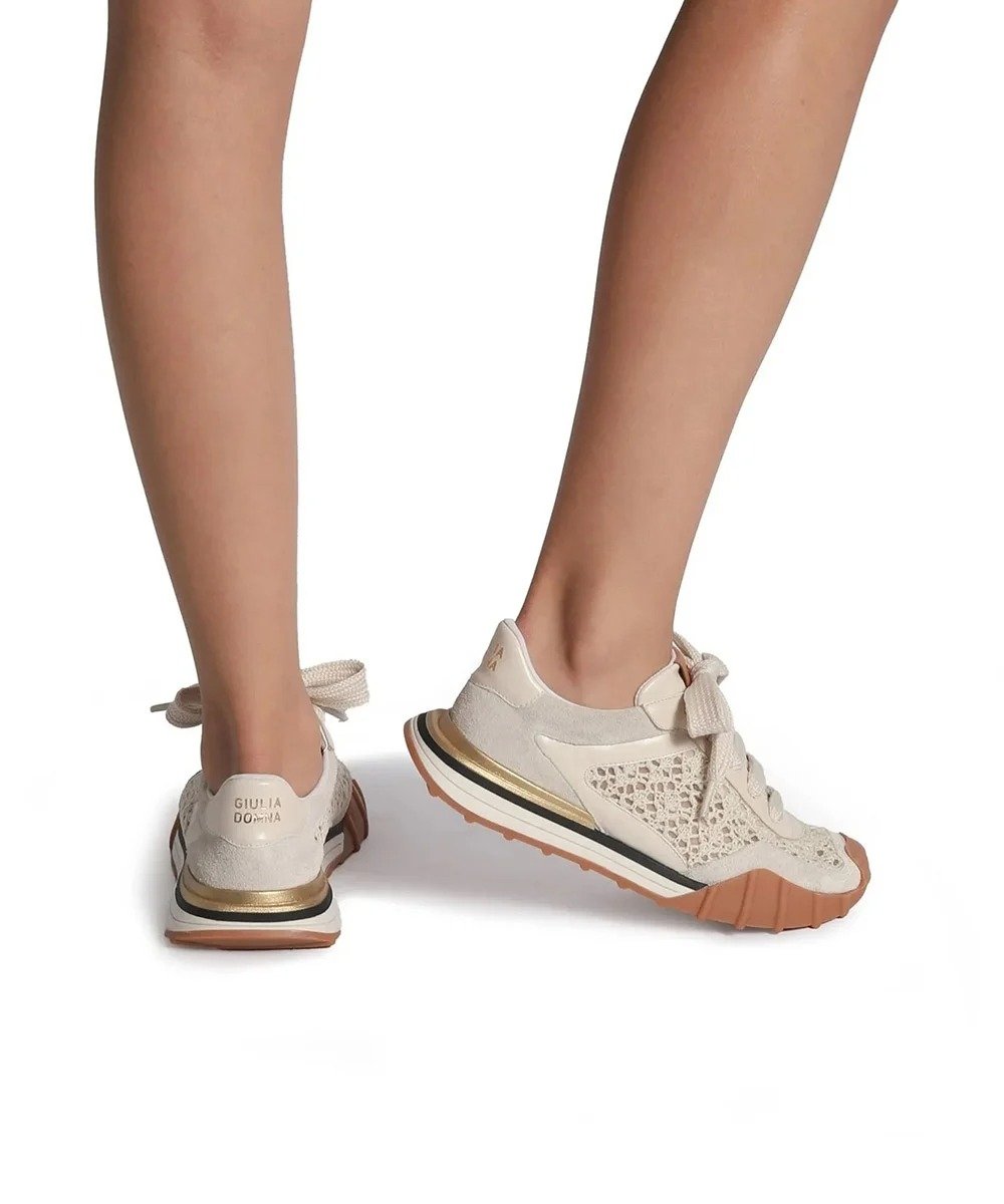 Tênis Feminino Giulia Domna Crochê Natural Natural 2