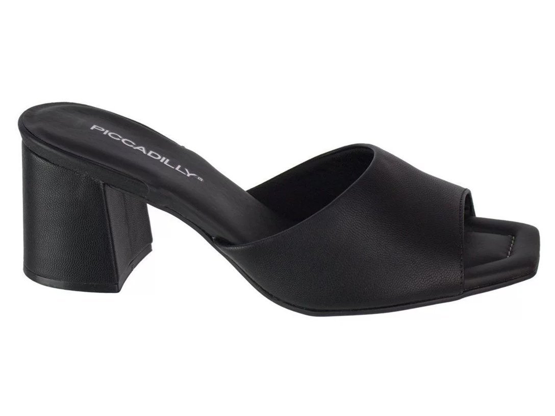 Tamanco Piccadilly 626025 salto Médio Feminino Preto