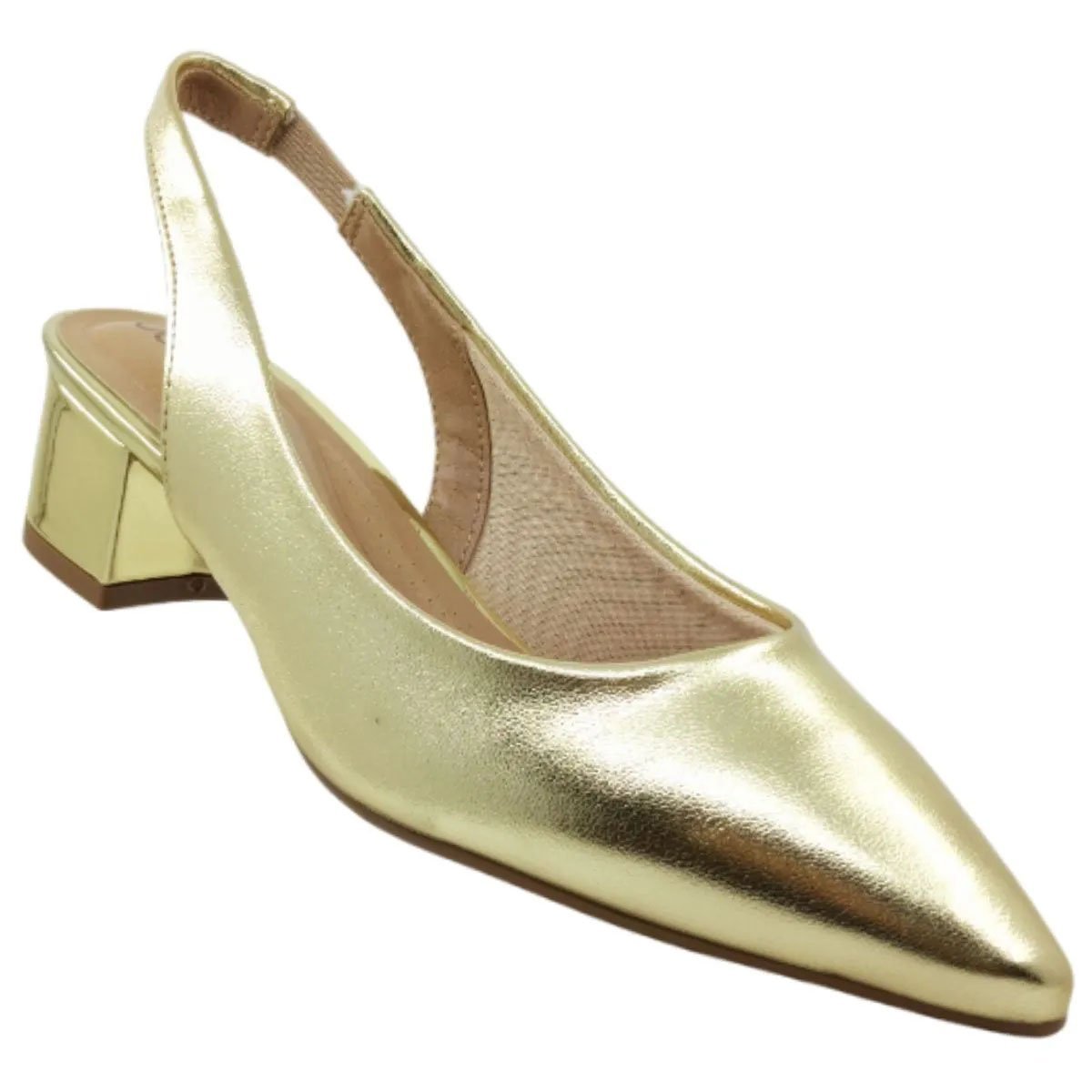 Sapato Chanel Beira Rio 4182.220 Feminino Dourado 3